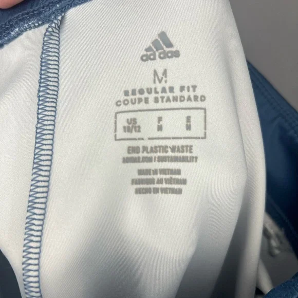 Adidas Kids Teal Blue Ombre AeroReady Performance Leggings Sz 10/12 - Picture 3 of 4